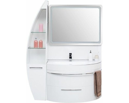 Тумба под раковину De Aqua Эскалада 100 L 186739 угловая подвесная Белая