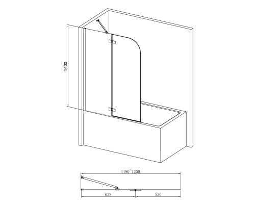 Шторка на ванну ABBER Ewiges Wasser AG51120