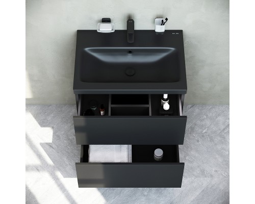 Тумба под раковину AM.PM Gem 60 M90FHX06022BM подвесная Черная матовая