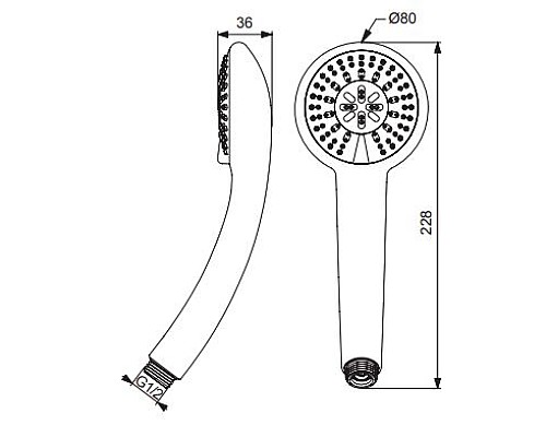 Ручной душ Vidima Fresh BA206AA Хром Ручной душ Vidima Fresh BA206AA Хром