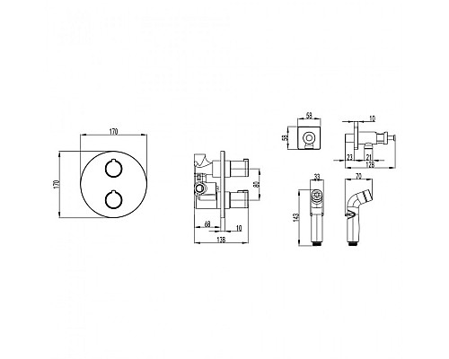 Гигиенический душ со смесителем Lemark Yeti LM7819C Хром