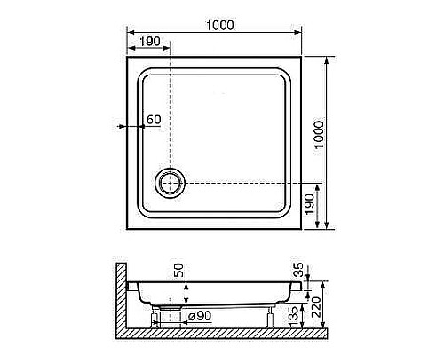 Акриловый поддон для душа RGW Acrylic Style 100x100 16180100-11 Белый