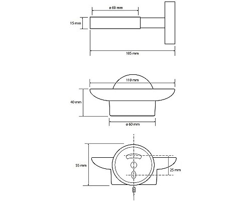Мыльница Bemeta Graphit 156108042 Антрацит матовый
