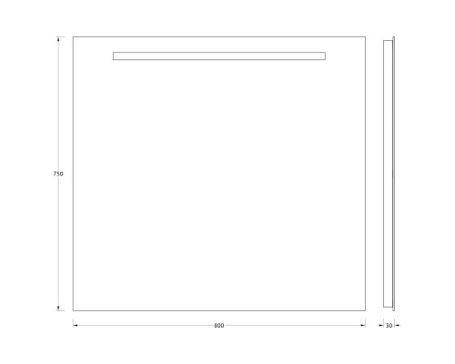 Зеркало Evoform Ledline 75х80 с подсветкой