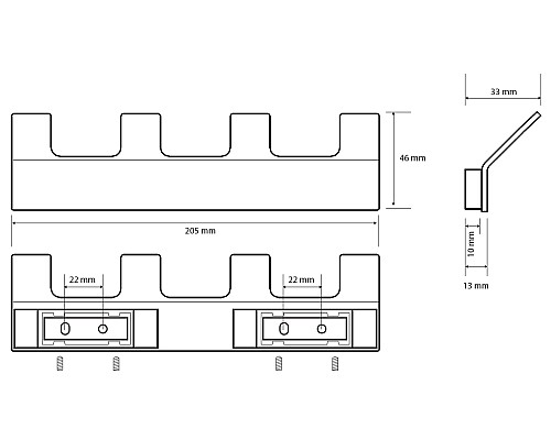 Вешалка для полотенец Bemeta Nero 135105210 Черная матовая