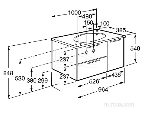 Тумба под раковину Roca Etna 100 857302445 дуб верона