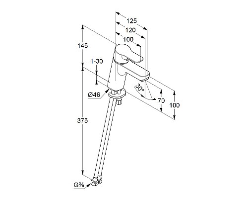 Однорычажный смеситель на умывальник Kludi Pure&Easy 370289165