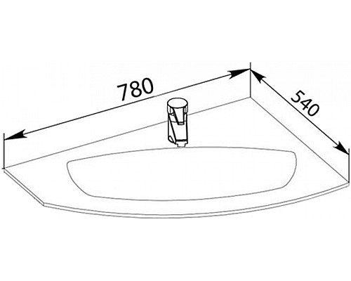 Раковина De Aqua Трио Люкс 80 R WTL 010 New НФ-00008083 угловая Белая