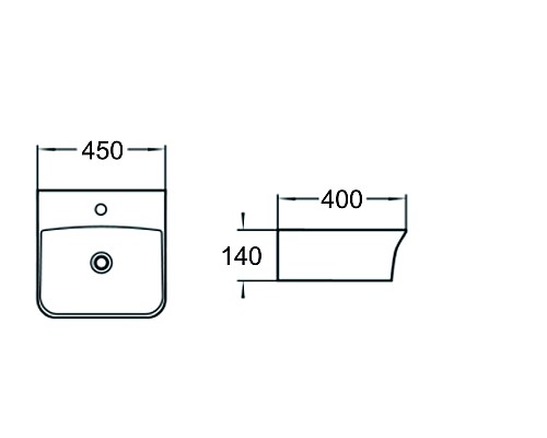 Раковина керамическая накладная и подвесная SantiLine SL-2006