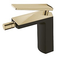 Смеситель для биде ЧЕРНЫЙ+ЗОЛОТО Boheme VENTURO 386-B черное-золото