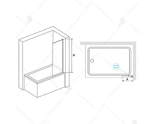 Шторка на ванну RGW Screens SC-056 30х150 351105630-11 профиль Хром стекло прозрачное