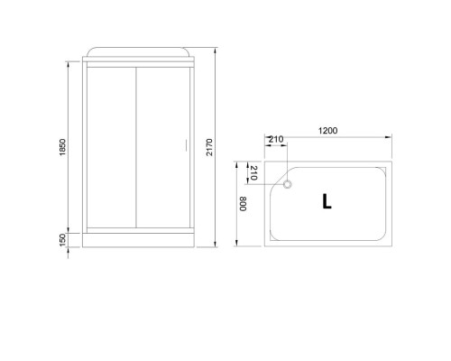 Душевая кабина Royal Bath HP 120х80 задняя стенка Черная