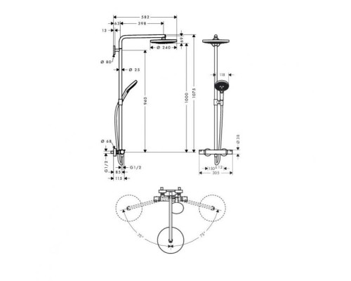 Душевая система Hansgrohe Raindance Select S хром 27129000