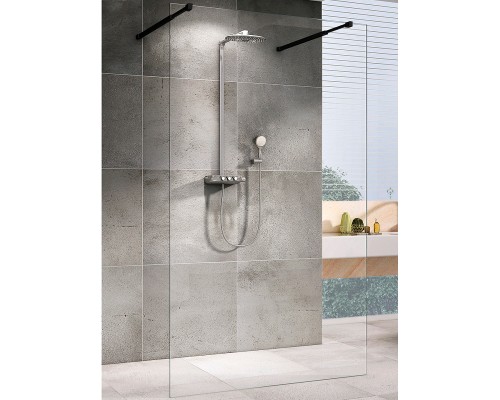 Душевая перегородка Abber Immer Offen 120 AG68120B8 профиль Черный стекло прозрачное