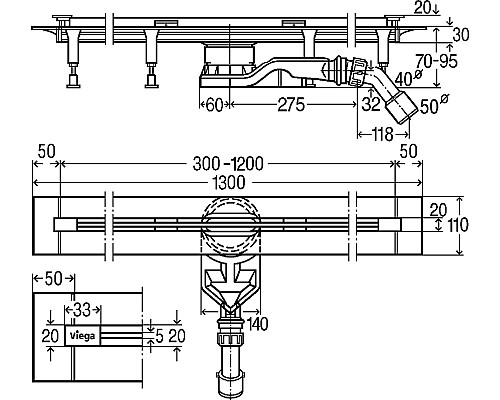 Душевой лоток Viega Advantix Vario 721671 Хром