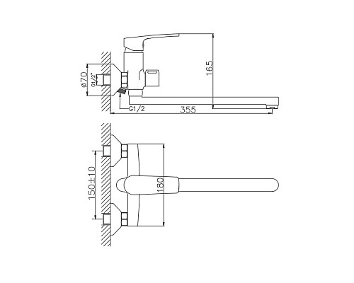 Смеситель для ванны Haiba HB22587 универсальный Хром