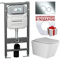 Комплект унитаза с инсталляцией Ceramica Nova Metric CN3007_1001CH_1000 с сиденьем Микролифт и клавишей смыва