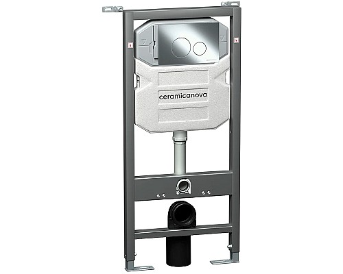 Комплект унитаза с инсталляцией Ceramica Nova Metric CN3007_1001CH_1000 с сиденьем Микролифт и клавишей смыва
