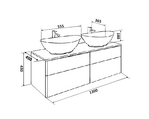 Тумба с раковиной Orange Otto 130 Ot-130TuSTONE+G56 Белая