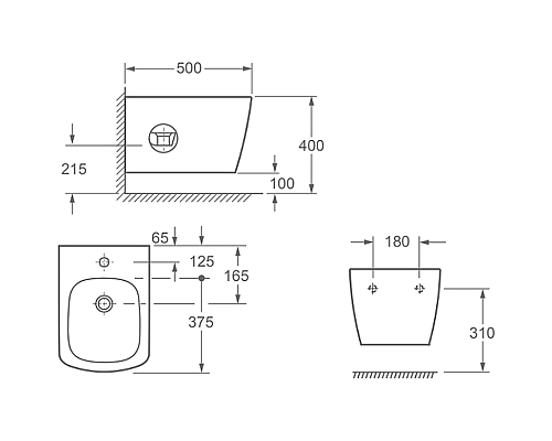 Биде Allen Brau Liberty 4.33005.20 подвесное Белое