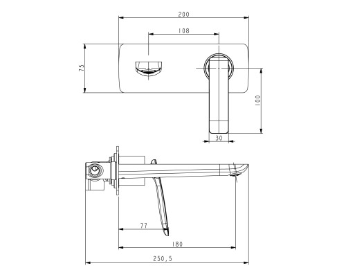 Смеситель для раковины встроенный Timo Helmi 4071/00-16SM хром-белый