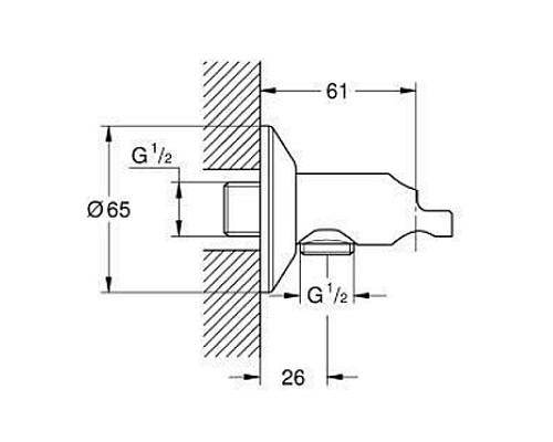 Автоматический клапан Grohe 26333000 с держателем для гигиенического душа
