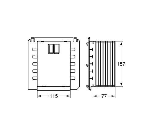 Ревизионный короб Grohe для крепления малых панелей смыва 40911000