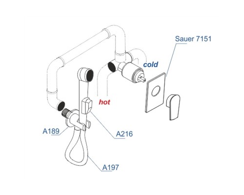 Гигиенический душ со смесителем WasserKRAFT А71097 Золото