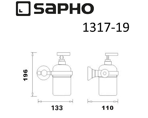 Дозатор для жидкого мыла Sapho Diamond 1317-19 Хром Дозатор для жидкого мыла Sapho Diamond 1317-19 Хром