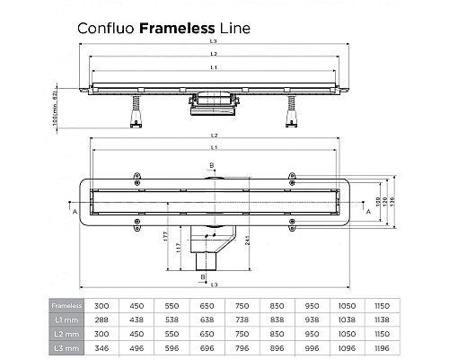 Душевой лоток Pestan Confluo Frameless Line 550 White Glass 13701212