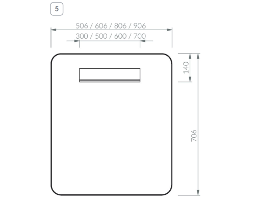 Зеркало Ravak Strip 50 X000001569 с подсветкой Черное