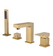 Смеситель ABBER Daheim AF8213G на борт ванны, золото матовое