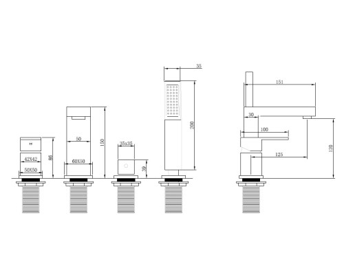 Смеситель ABBER Daheim AF8213G на борт ванны, золото матовое
