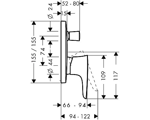 Смеситель для душа Hansgrohe PuraVida 15447000 Хром