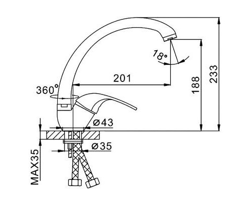 Смеситель для кухни Frap H02 F4102-B Хром