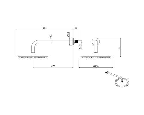 Верхний душ Allen Brau Priority 5.31017-31 Черный матовый