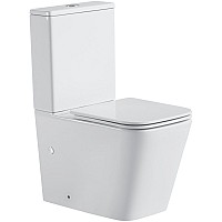 Унитаз компакт Black&White Universe 7703W с бачком и сиденьем Микролифт