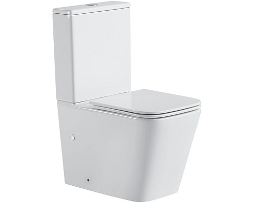 Унитаз компакт Black&White Universe 7703W с бачком и сиденьем Микролифт