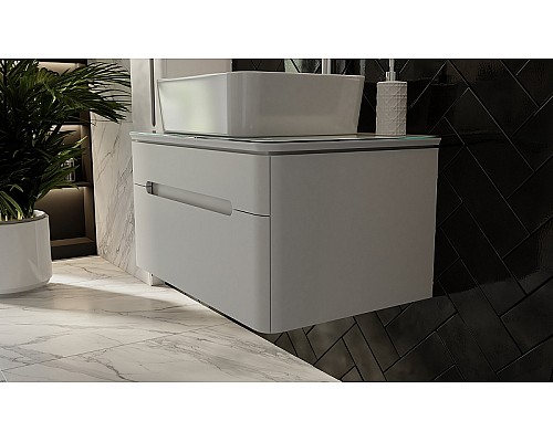 Тумба под раковину Jorno Shine 75 Shi.01.75/P/W подвесная Белая