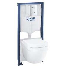 Комплект унитаза Grohe Euro Ceramic Solido с инсталляцией с сиденьем Микролифт с клавишей