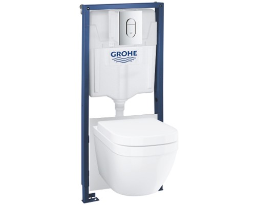 Комплект унитаза Grohe Euro Ceramic Solido 39536000 с инсталляцией с сиденьем Микролифт с клавишей
