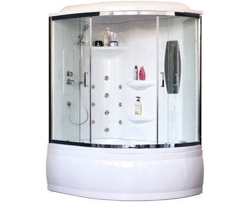 Душевой бокс Royal Bath ALP 170x100 с гидромассажем задняя стенка Белая