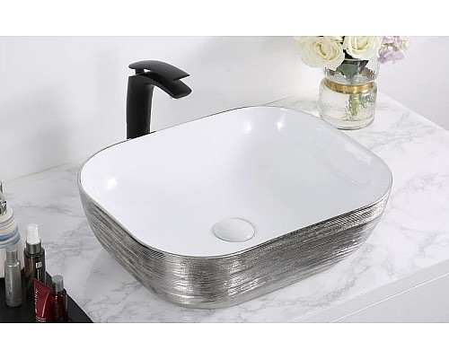 Раковина-чаша CeramaLux 46 D1333H131 Серебро Белая