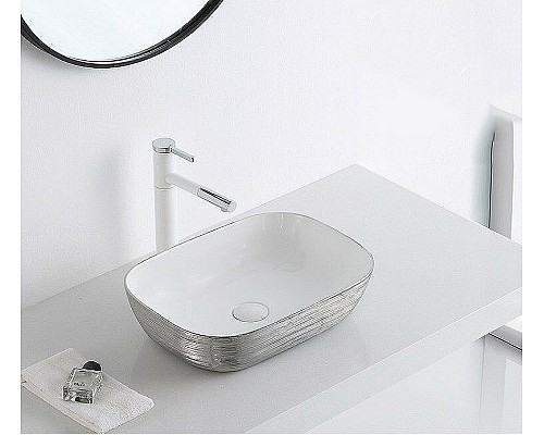 Раковина-чаша CeramaLux 46 D1333H131 Серебро Белая