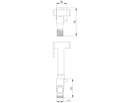 Гигиенический душ с запорным вентилем Haiba HB5501 Хром