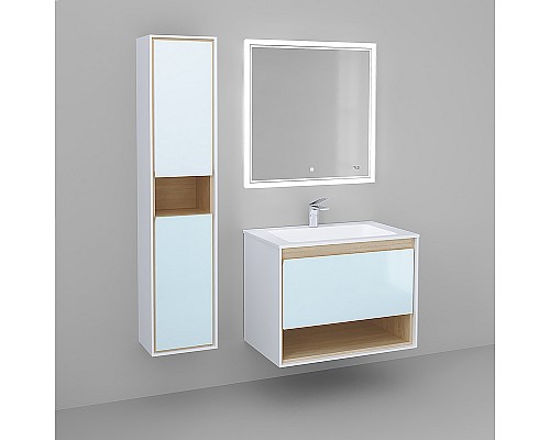 Зеркало Jorno Glass 80 Gla.02.77/W с подсветкой с сенсорным выключателем с часами и обогревом Зеркало Jorno Glass 80 Gla.02.77/W с подсветкой с сенсорным выключателем с часами и обогревом