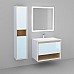 Зеркало Jorno Glass 80 Gla.02.77/W с подсветкой с сенсорным выключателем с часами и обогревом