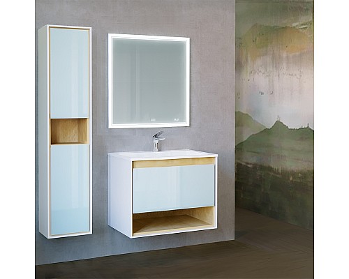 Зеркало Jorno Glass 80 Gla.02.77/W с подсветкой с сенсорным выключателем с часами и обогревом Зеркало Jorno Glass 80 Gla.02.77/W с подсветкой с сенсорным выключателем с часами и обогревом