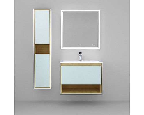 Зеркало Jorno Glass 80 Gla.02.77/W с подсветкой с сенсорным выключателем с часами и обогревом Зеркало Jorno Glass 80 Gla.02.77/W с подсветкой с сенсорным выключателем с часами и обогревом