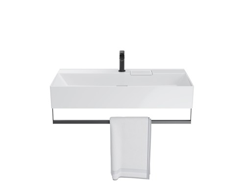 Держатель для полотенец Kerama Marazzi к раковинам LOGICA 90 с крепежом, черный матовый